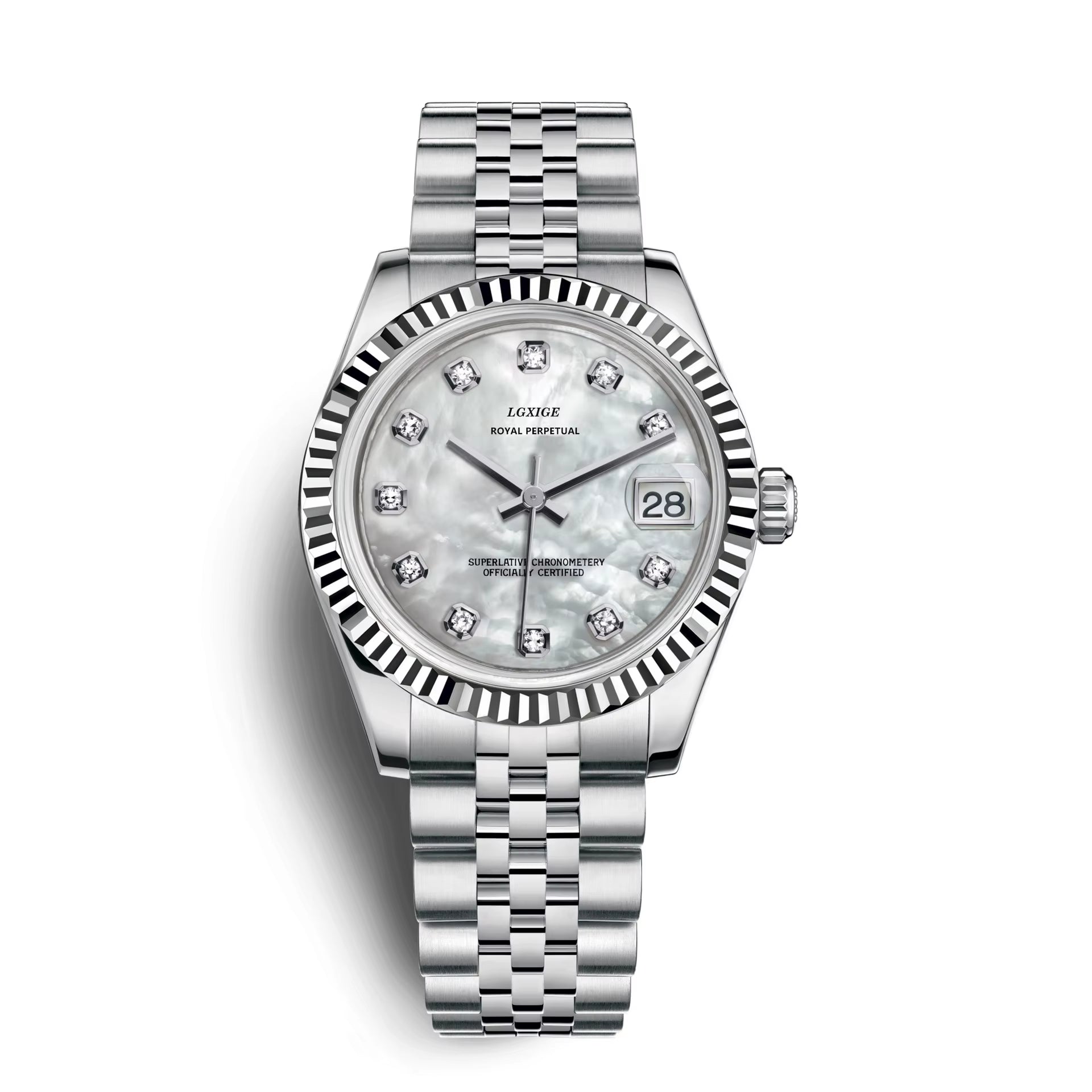 LGXIGE LW052 Unique Comely Female Quartz Watch Exclusive Stainless Steel Band Luminous Calendar Minimalist Leisure Wrist Watch
