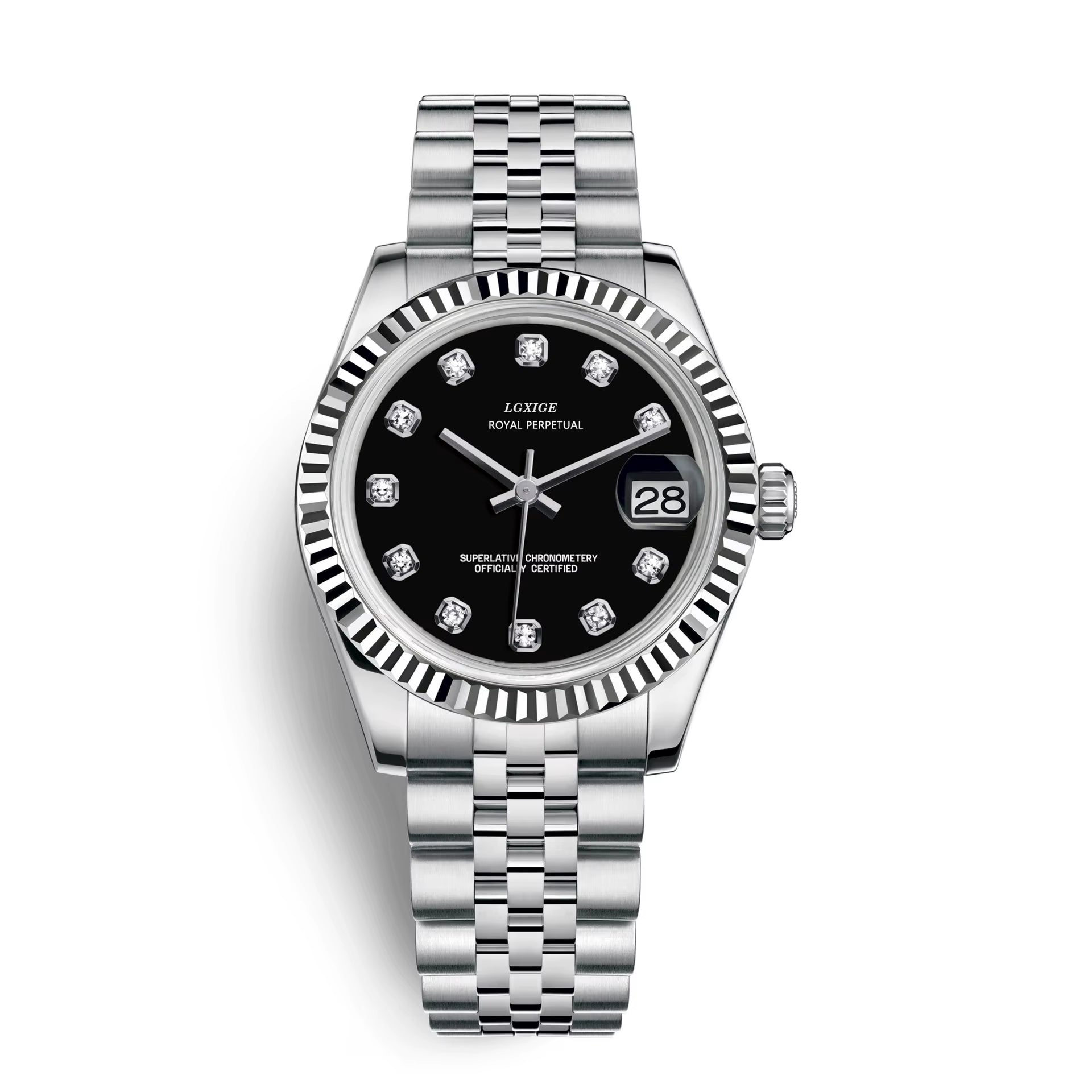 LGXIGE LW052 Unique Comely Female Quartz Watch Exclusive Stainless Steel Band Luminous Calendar Minimalist Leisure Wrist Watch