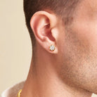 925 Sterling Silver 1Ct 2Ct GRA Diamond Halo Stud Luxury Jewelry White Gold VVS Moissanite Flower Cluster Earring for Women Men